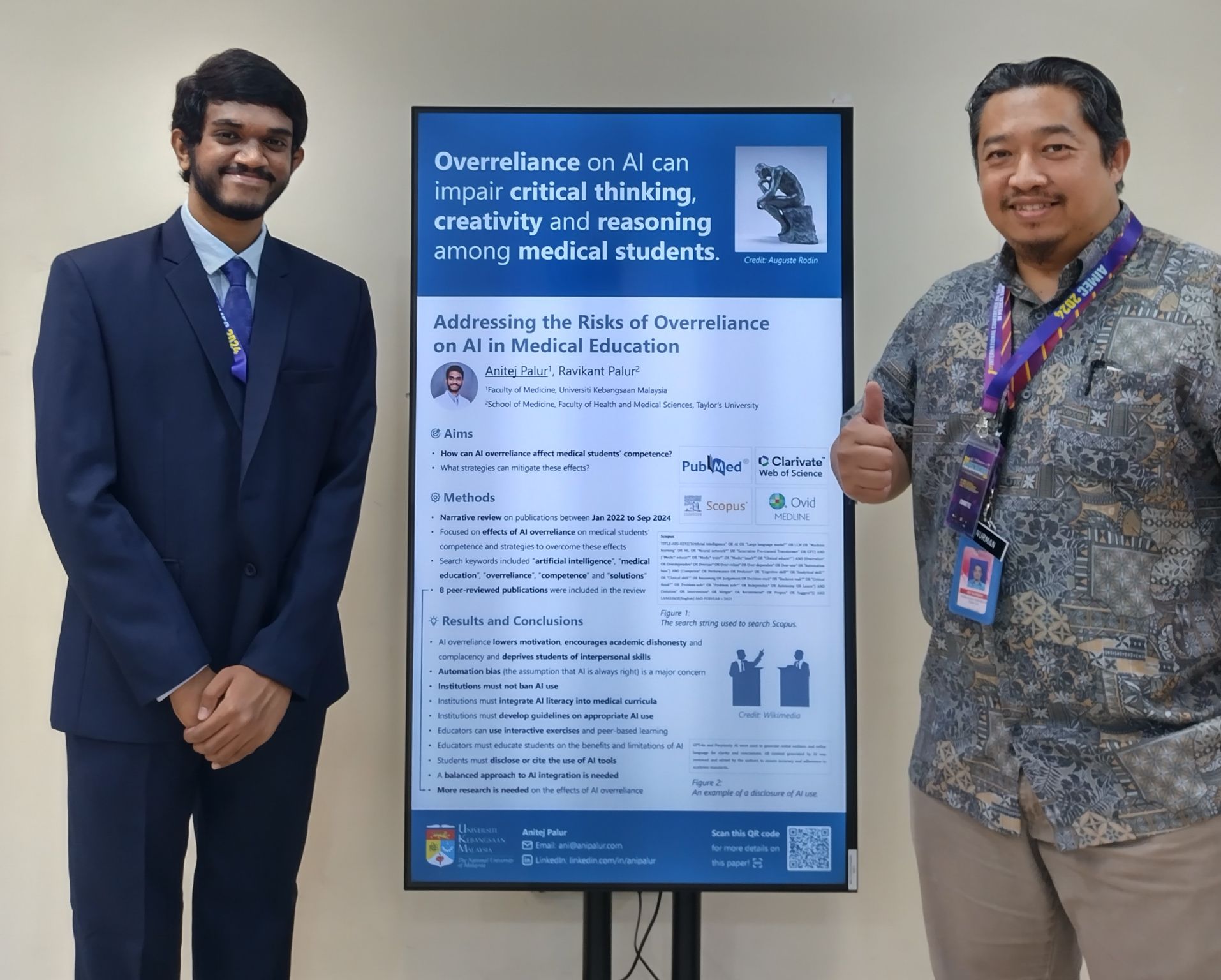 Anitej and the judge of poster presentations.